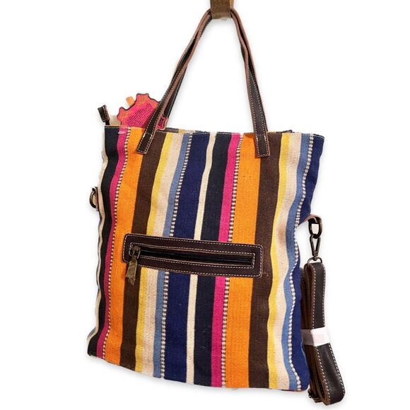 Charmés Los Angeles Striped Multicolor Tote Bag - Picture 1 of 7